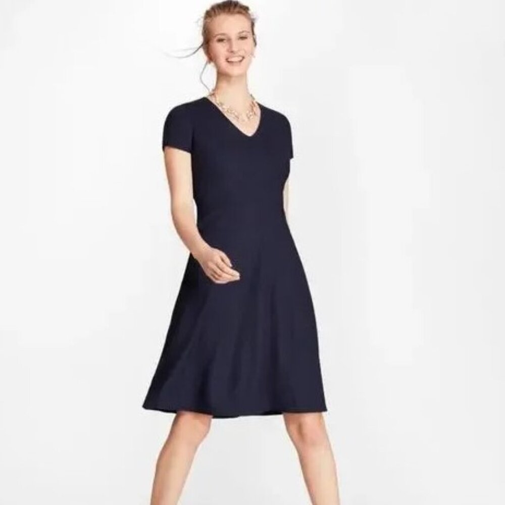 Brooks Brothers Women BROOKSCOOL Reda Wool Career Dress Size 6P Navy